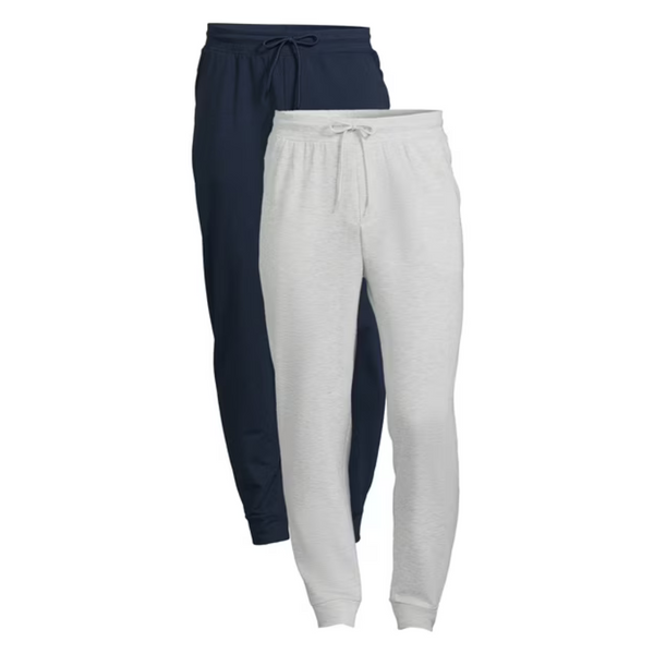 2-Pack Athletic Works Men's Knit Jogger Pants (Blue White)