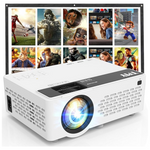 1080P Full HD 5500-Lumens Mini Projector With 100" Projector Screen