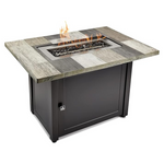 Ashton Gray Rectangular Stainless Steel Gas Fire Table (40" x 28")