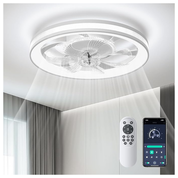 Modern 19" Low Profile Ceiling Fans With Lights