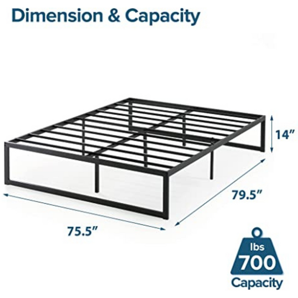 Zinus Abel Metal Platform Bed Frame with Steel Slat Support (14", King)