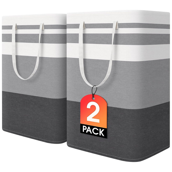2-Pack HomeHacks 75L Large Waterproof Freestanding Laundry Basket