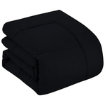 4-Pack 7-Piece All Season Soft Down Alternative Comforter Set (Full, Black)