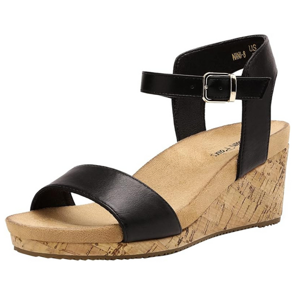Dream Pairs Women's Open Toe Buckle Platform Wedge Sandals