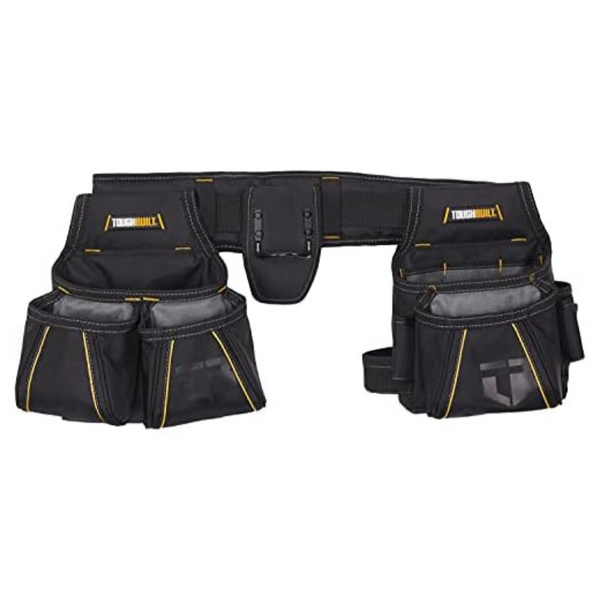 ToughBuilt Carpenter Tool Belt With Pockets & 2 Hammer Holders