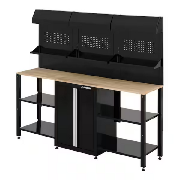 9-Piece Husky Ready-to-Assemble Steel Garage Workstation (Black)