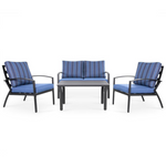 4-Piece Aluminum Outdoor Patio Conversation Seating Set