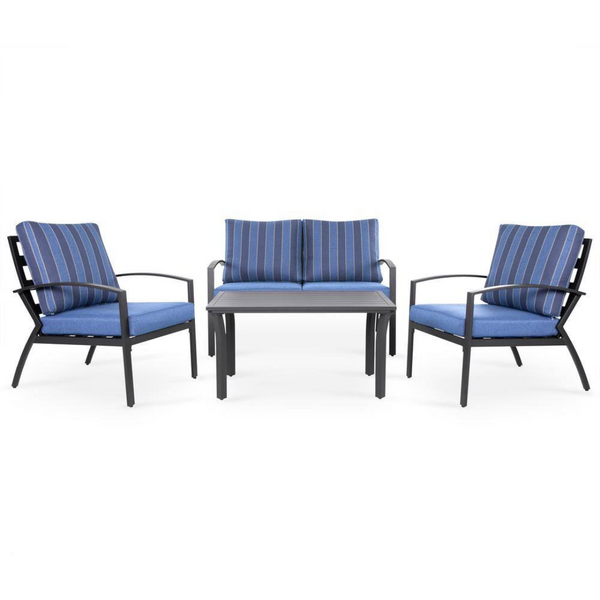 4-Piece Aluminum Outdoor Patio Conversation Seating Set
