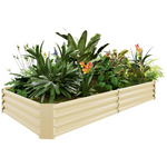 Land Guard 8x4x1ft Galvanized Metal Raised Garden Bed