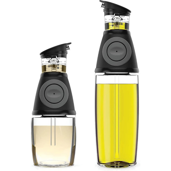2-Pack Glass Olive Oil And Vinegar Pump Dispenser Bottle Set