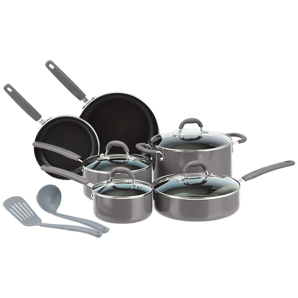 12-Piece Amazon Basics Ceramic Non-Stick Cookware Set