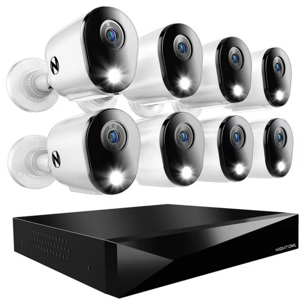 Night Owl 12-Channel 8-Camera Wired 2K 1TB DVR Security System