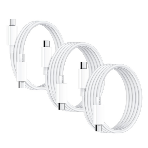 3-Pack Rocoren 60W USB-C To USB-C Cables