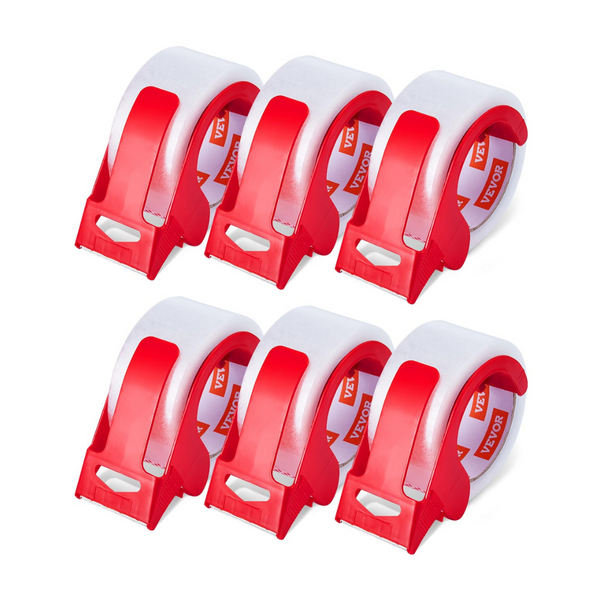 Vevor 65-Yard Clear Packing Tape & Dispenser (6-Rolls)