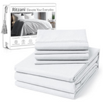 6-Piece Ritzani Embroidered Microfiber King Size Luxury Sheet Set