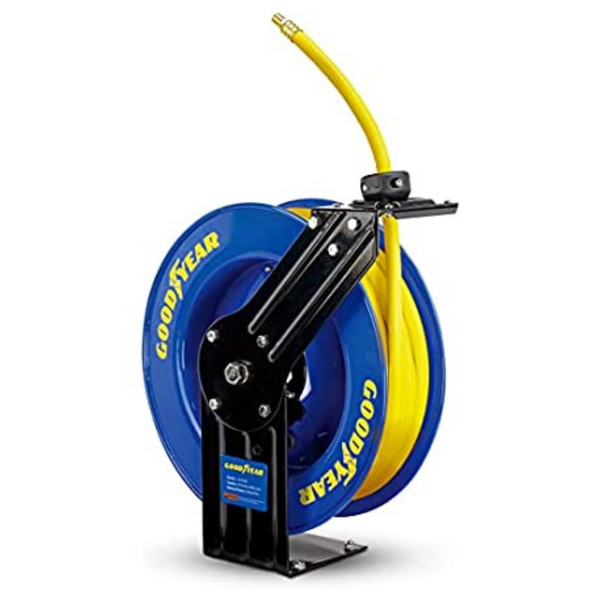 Goodyear Steel 3/8" x 50ft Air Compressor Rubber Hose Reel