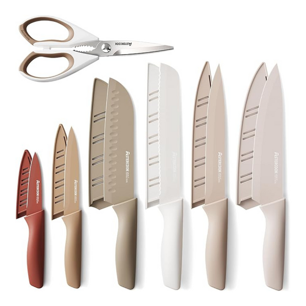 13-Piece Astercook Stainless Steel Anti-Rust Coating Chef Knife Sets