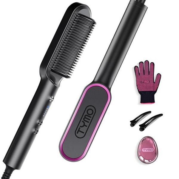 Tymo Matte Black Hair Straightener Brush