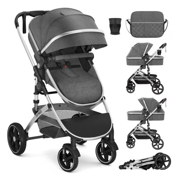 Teayingde 2-In-1 Foldable Lightweight Baby Stroller (Gray)
