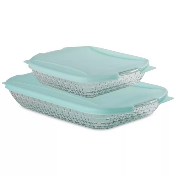 Anchor Hocking Basketweave Embossed 4-Piece Bakeware Bundle