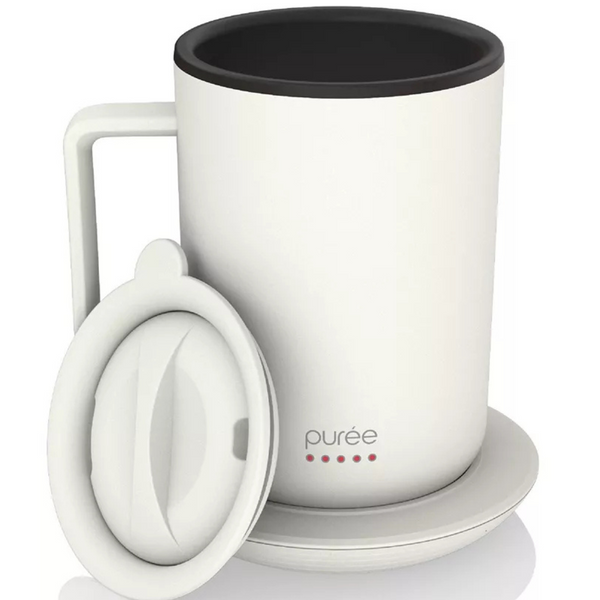 12-Oz Tzumi Puree Warming Coffee Mug With Warmer Coaster And Lid