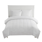 Mainstays 7 Piece Reversible Bed In A Bag Comforter Set With Sheets, Artic White, Full