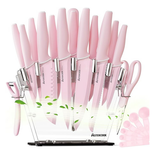 22-Piece Astercook Ergonomic Handle Kitchen Knife Set (3 Colors)