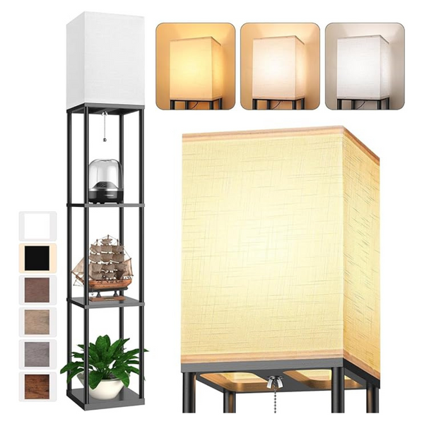 Shelf Floor Lamp With 3 CCT LED Bulb