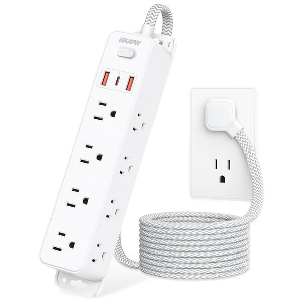 Maxpw Power Strip Surge Protector With 12 Outlets & 3 USB Ports