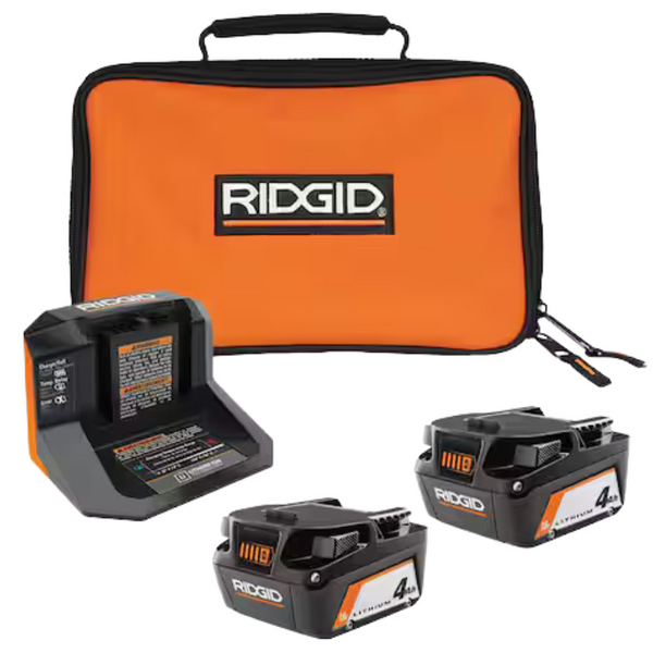 18V Lithium-Ion (2) 4.0 Ah Battery Starter Kit W/ Charger & Bag