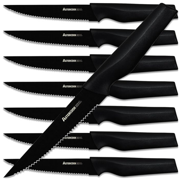8-Set Astercook Dishwasher Safe High Carbon Stainless Steel Steak Knives