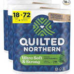 18 Mega Rolls of Quilted Northern Ultra Soft & Strong (or Plush) Toilet Paper