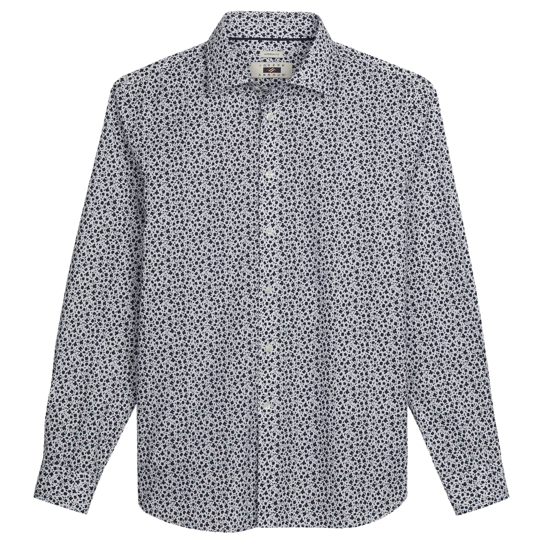 Joseph Abboud Modern Fit Floral Shirt (Various Sizes in Black/White)