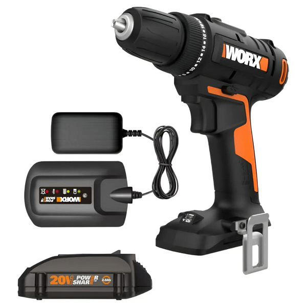 Worx WX100L 20V 3/8" Drill/Driver Power Share w/Battery & Charger