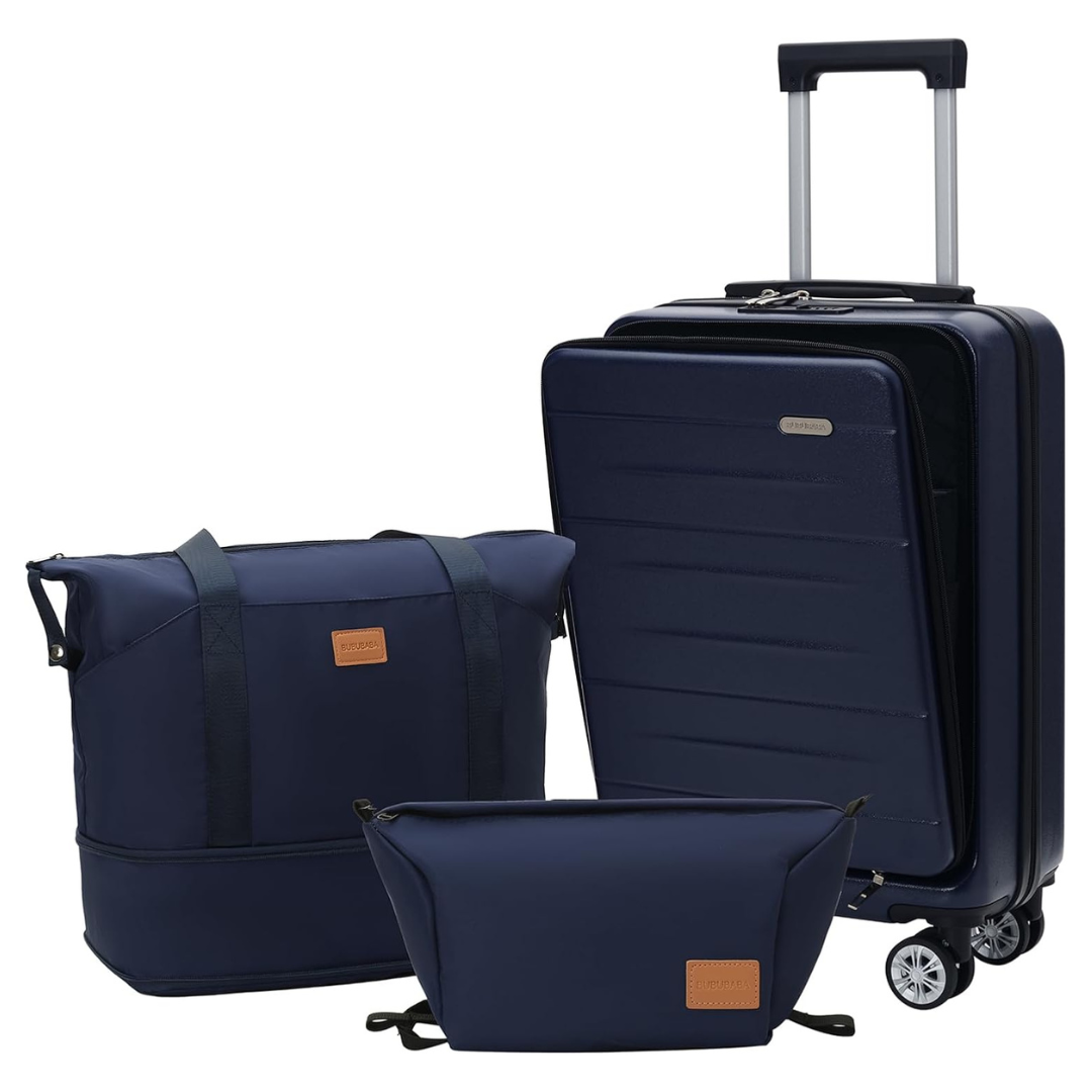 BUBUBABA 3-Piece Hard Shell Luggage Set With TSA Lock