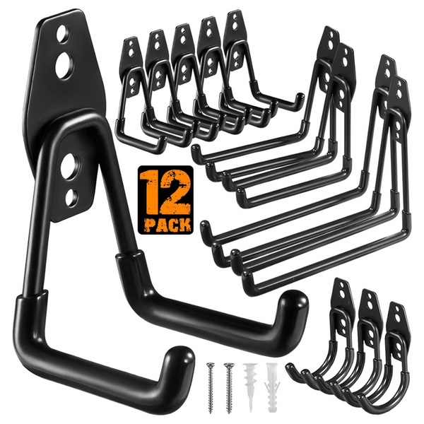 12-Pack Heavy Duty Utility Steel Garage Hooks