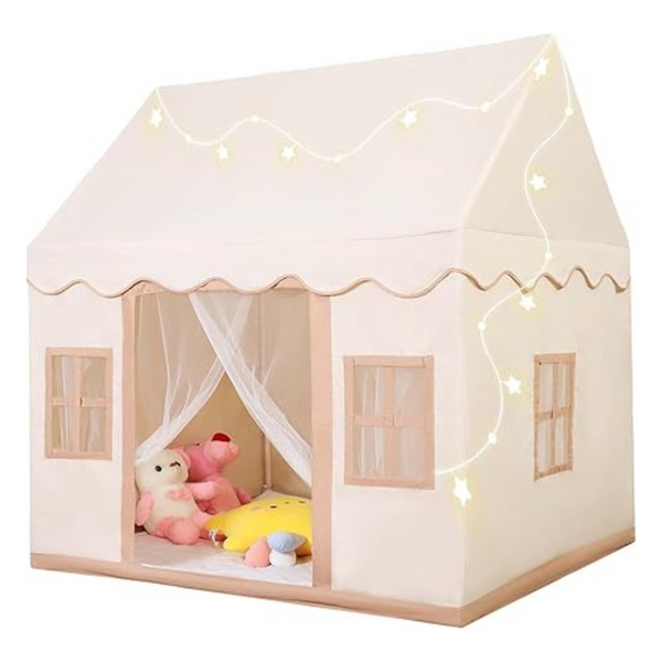 Large Play Tent with Mat, Star Light & Windows (47" x 40" x 52")