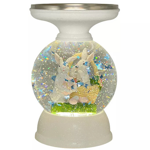Easter Bunny Shimmer Candle Holder Table Decor