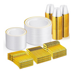 WELLIFE 600 Pcs Disposable Dinnerware Set For 100 Guests