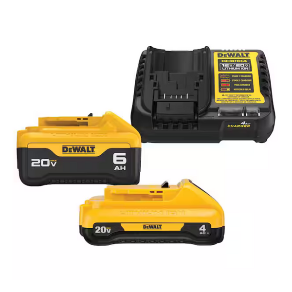 Dewalt 20V MAX XR Lithium-Ion Batteries And Fast Charger Starter Kit