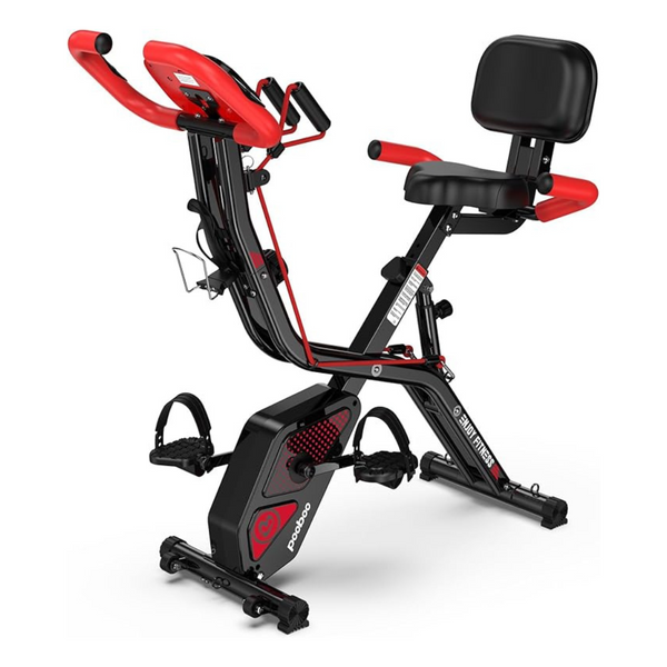 Pooboo Foldable Fitness Stationary Indoor Cycling Bike Machine