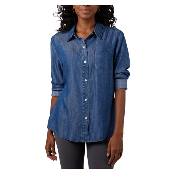 32 Degrees Women's Chambray Long Sleeve Button-Up Shirt