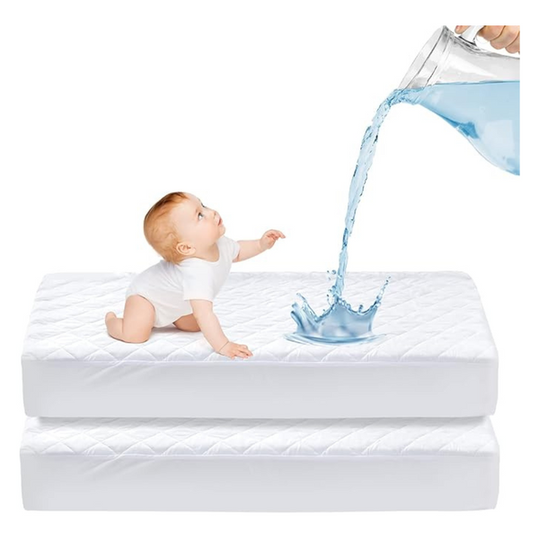 2-Pack Waterproof Quilted Fitted 52" x 28" Crib Mattress Protector