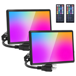 2-Pack 25W DIY Color Changing RGB LED Flood Light With Remote