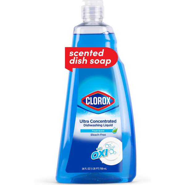 Clorox Ultra Concentrated Dishwashing Liquid Dish Soap With Oxi, Fresh Scent (26 Fl Oz)