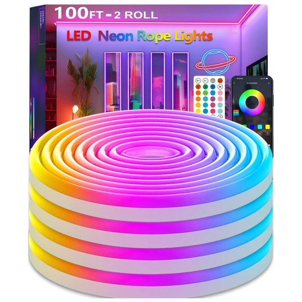 100ft Music Sync Neon Flexible LED Rope Lights