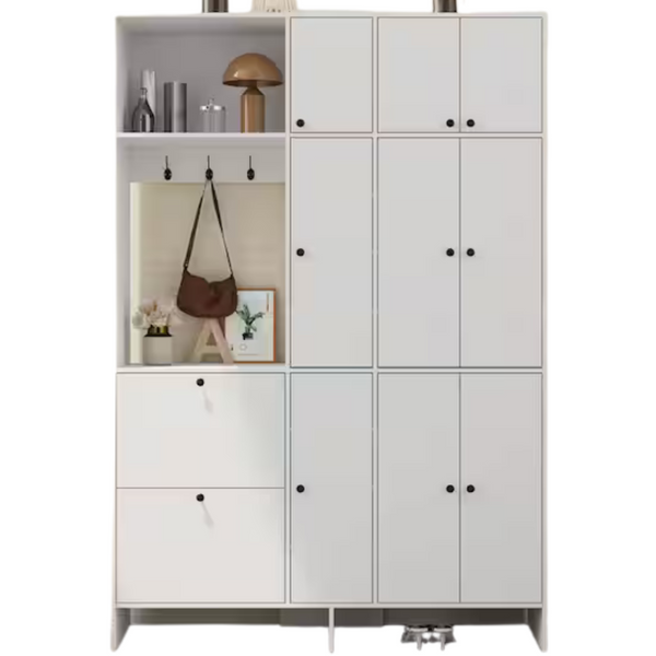 Wood 86" 9-Door Accent Storage Cabinet