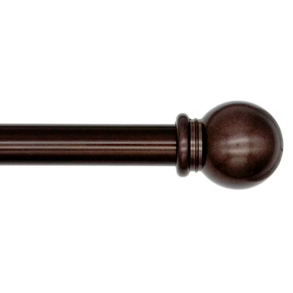 Mainstays 5/8" Bronze Ball 48" to 84" Width, Single Curtain Rod Set
