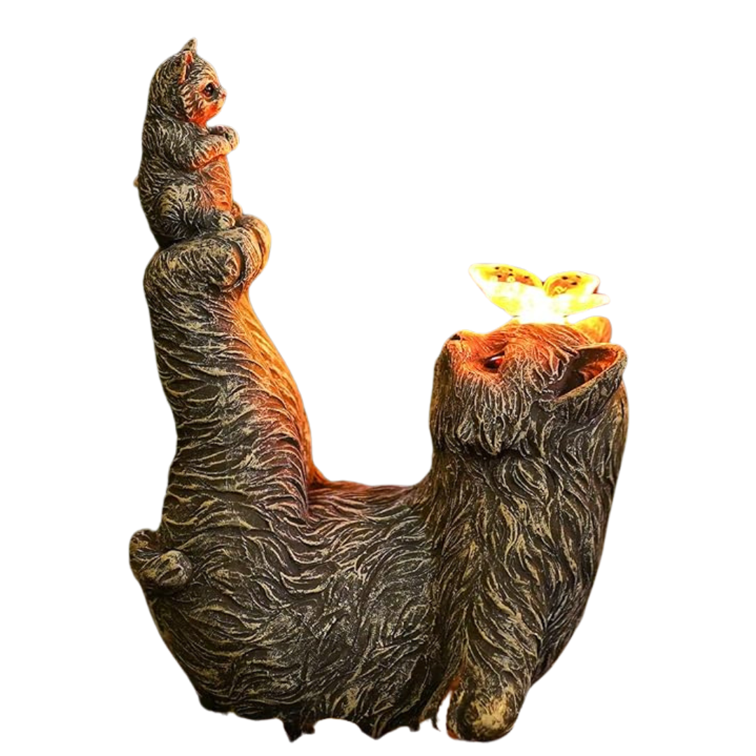 Acgarten Outdoor Solar Garden Cat Statue