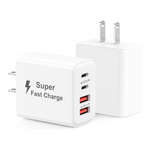 2-Pack 40W 4-Port USB-C & USB-A Wall Chargers